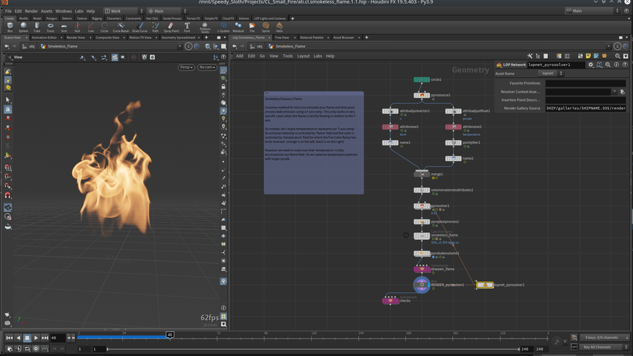 Preview of the viewport, and the SOP
 setup
