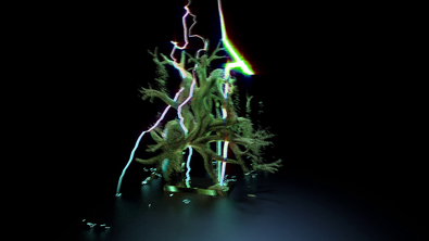 houdini particle grains and lighting effect