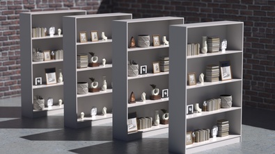 Shelves with Decorations