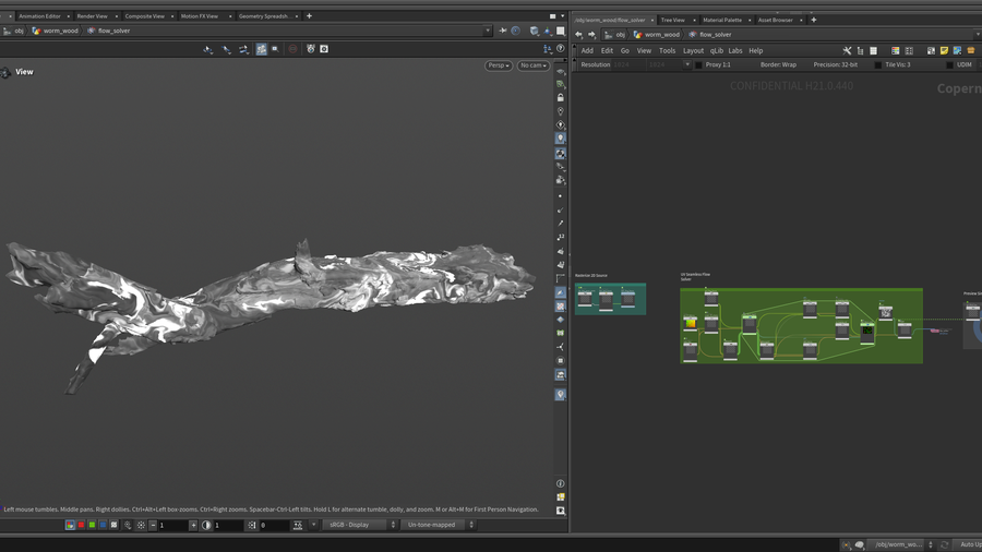 Simulation with the Flow Solver over 3D Surface