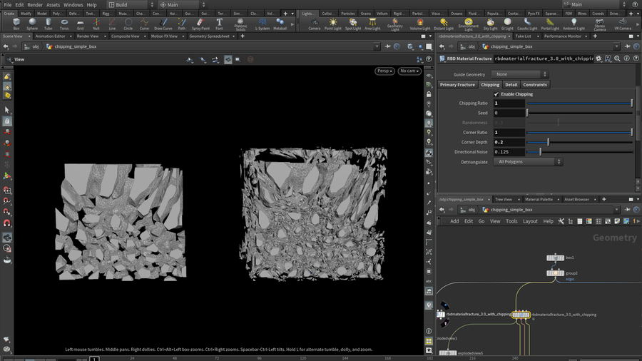 Exploded view to show the effect of the chipping.