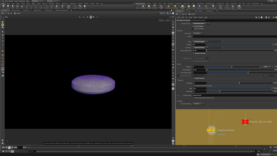 The first stage is to create the initial state for the dough by creating a solid mesh.