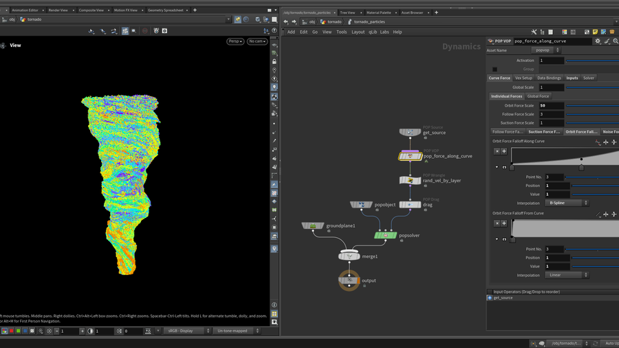 Custom POP Force along curve node