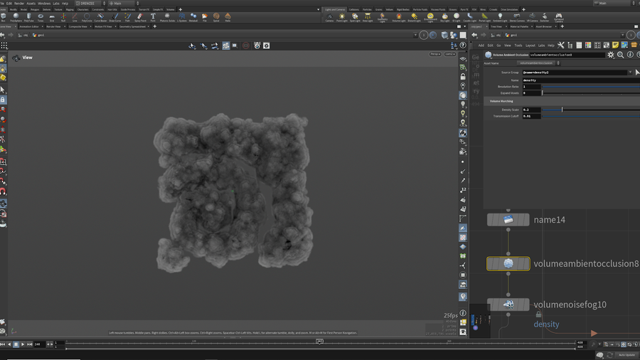 Houdini logo in the viewport.