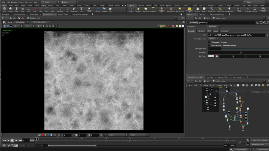 The COP network shows how the material textures were built.
