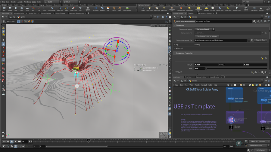 The monster spider rig controls