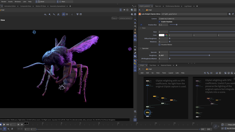 Wasp GSplat lit in LOPs