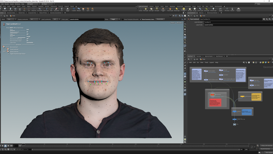 Specify some geometry constraints in highly deformable areas like the lips and eyes.