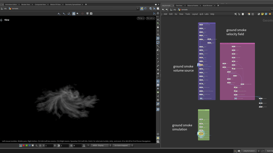 Ground tornado simulated separately