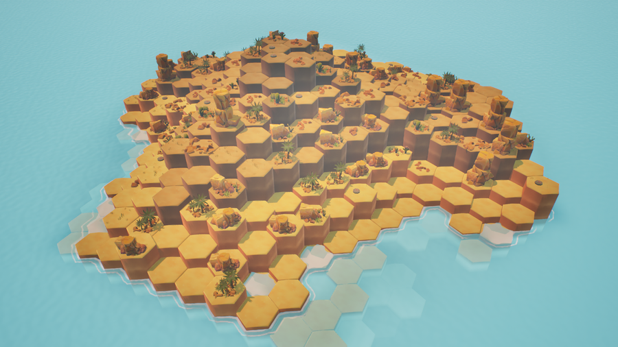 Map variation generated from Houdini and imported into UE5 using PCG.