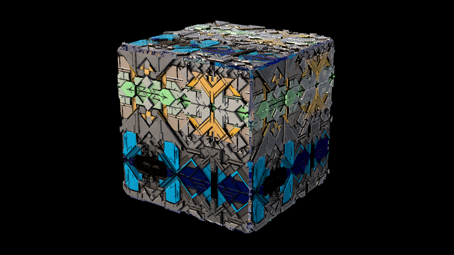 A greeble texture applied to a box