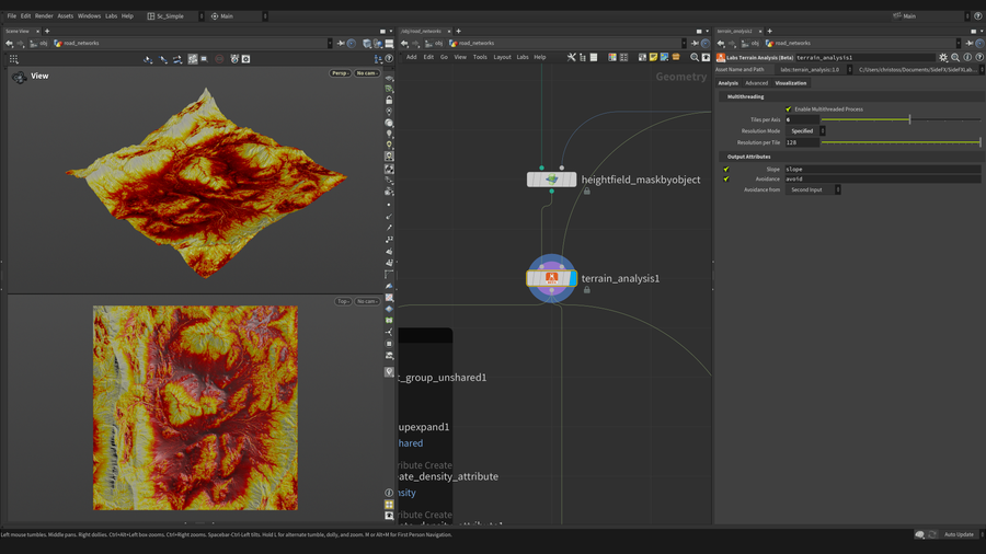 Terrain Analysis analyzes a HeightField and generates cost and avoidance attributes.