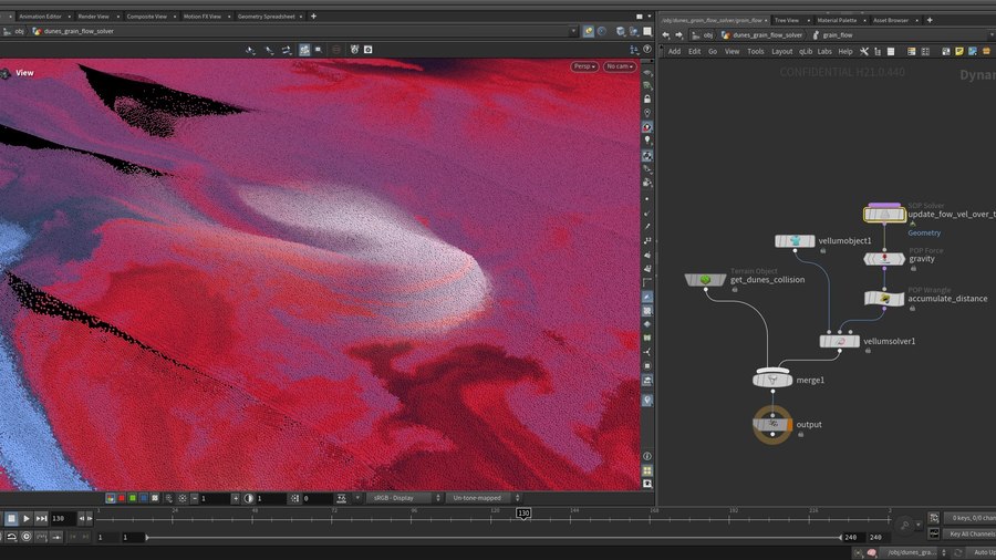Creation of organic texture using heightfield and Flow