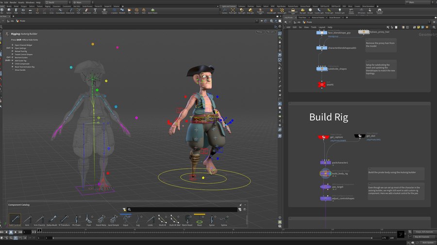 Quickly build rigs using drag and drop components in the Auto Rig Builder.