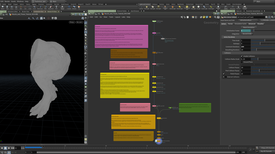 Skin Solver pass setup including skin properties, rigid binding of skin and skin sliding properties.