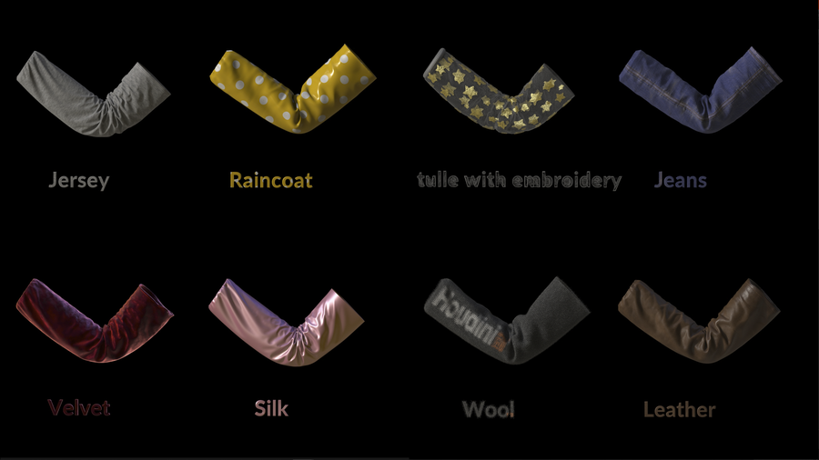 There are 8 examples of different fabrics available for you to explore.