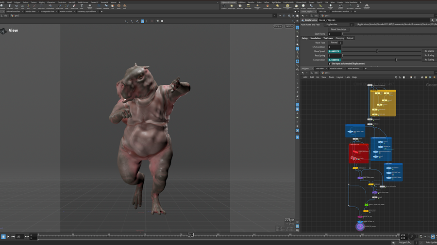 Ripple deformation on Capy.