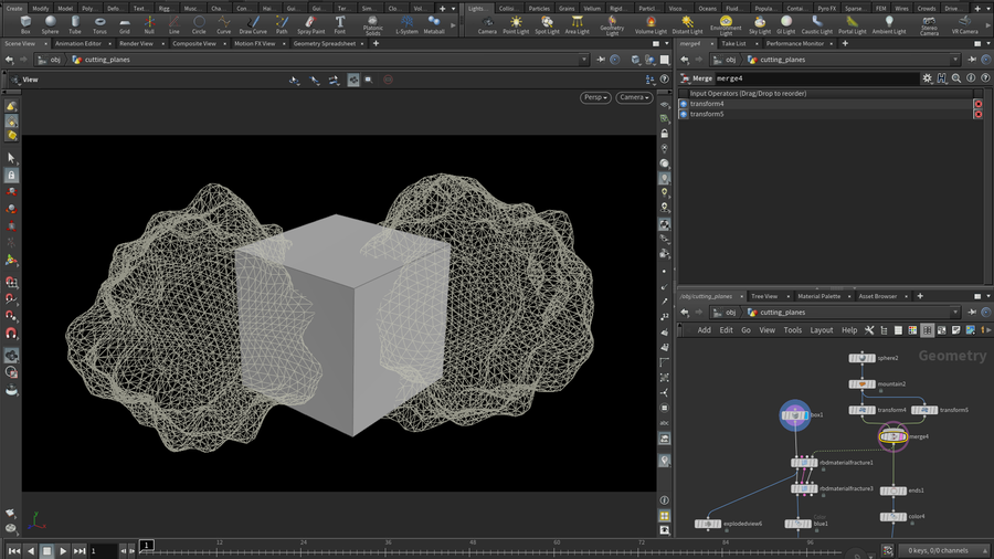 Using custom geometry as cutting planes to generate art-directable fractures.