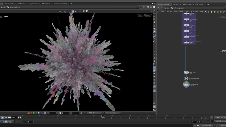 Custom color field procedurally made in SOP