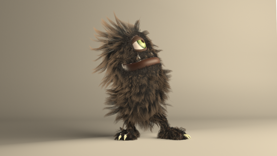 This is a Houdini rig set up as a digital asset that you can use to animate in Houdini. It also includes fur which is an extra layer added on top of the main character.