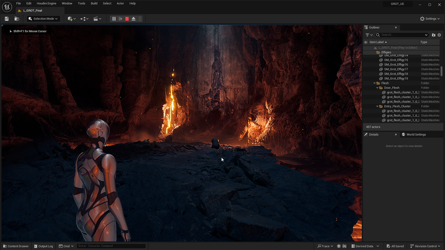 Press Play to walk through the level using a default character