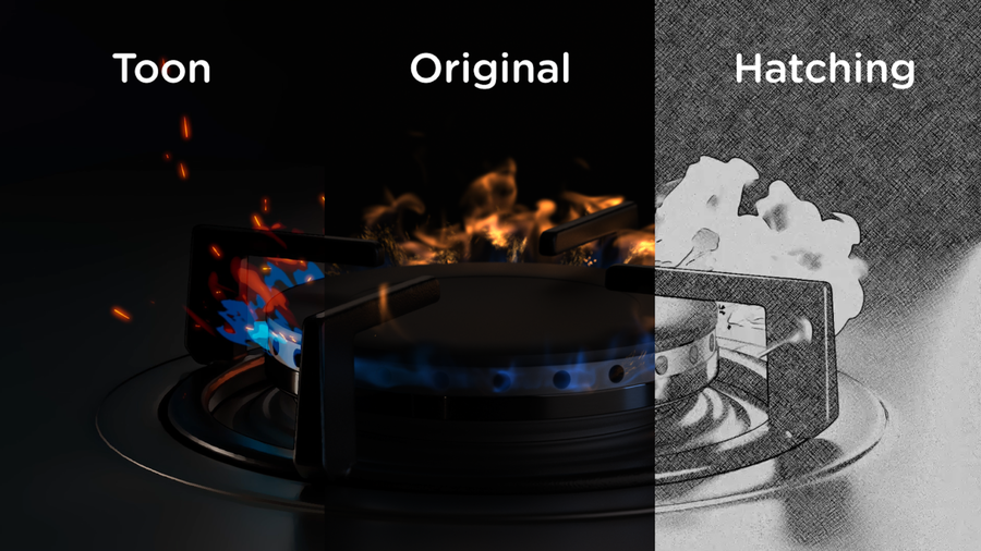 Gas Stove Render in Karma XPU