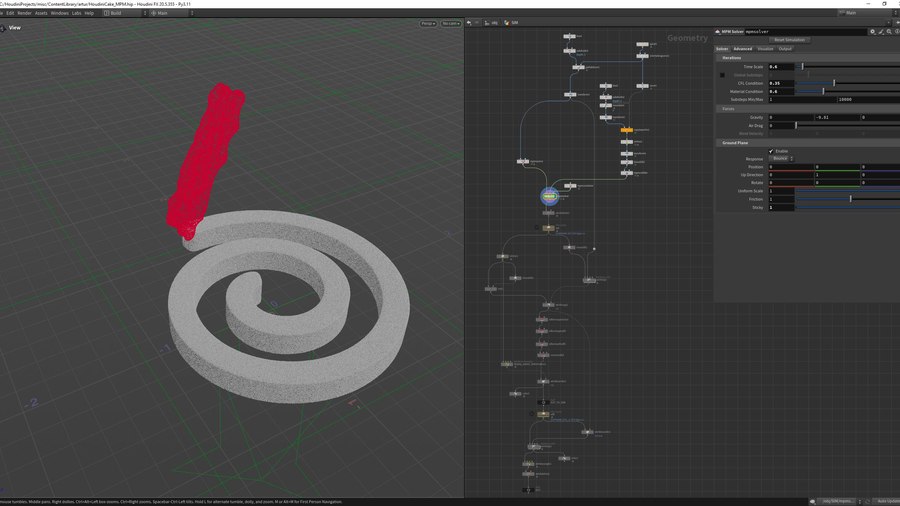 Houdini cream 'cake' swirl (viewport)