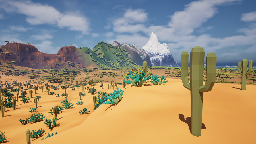 Plants and landscape generated with Labs Biome toolset and Houdini Engine
