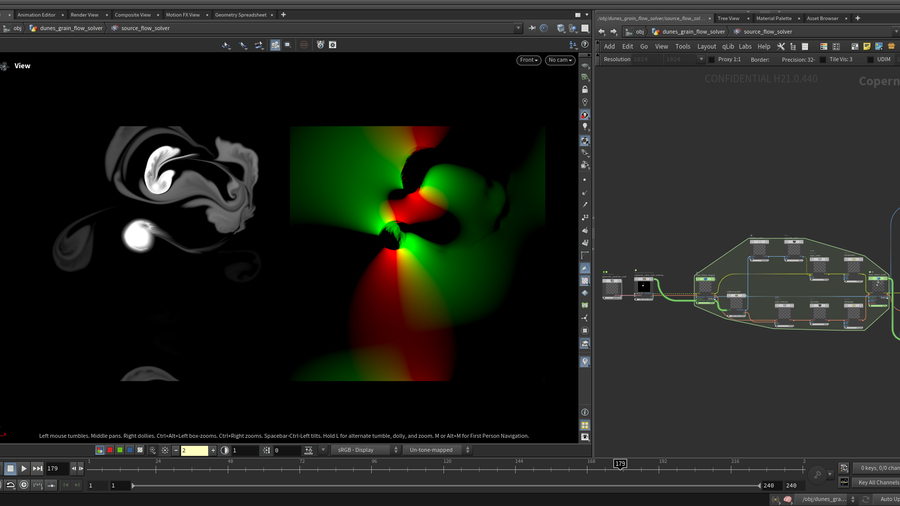 Driving Vellum grain using Flow velocity