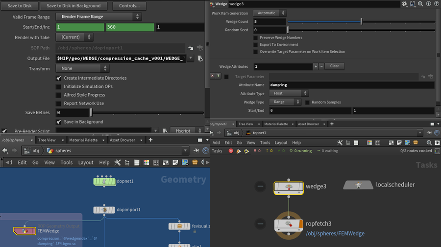 To explore different simulations quickly, you can use PDG for wedging.