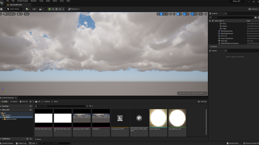 How it looks when applied to a level in UE