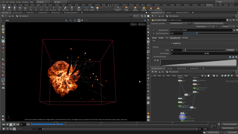 Volume shading using the new Pyro Baked Volume SOP.