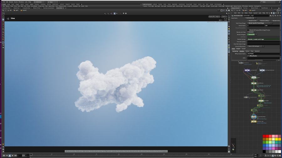 Animated bi-plane clouds.