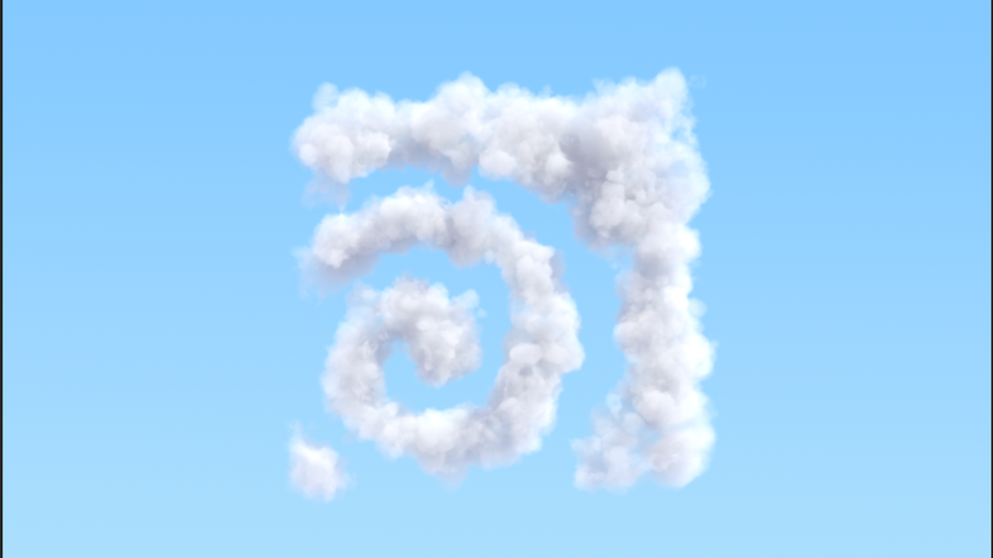 Houdini logo clouds.