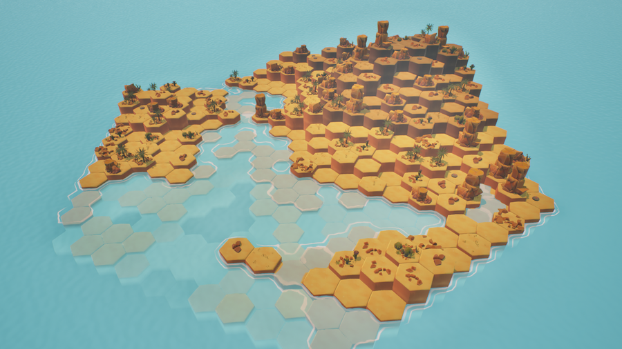 Map variation generated from Houdini and imported into UE5 using PCG.