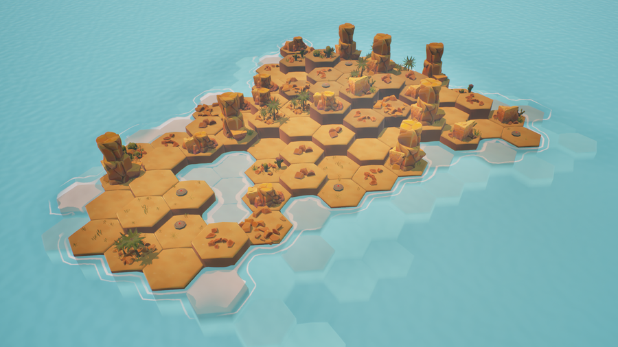 Map variation generated from Houdini and imported into UE5 using PCG.