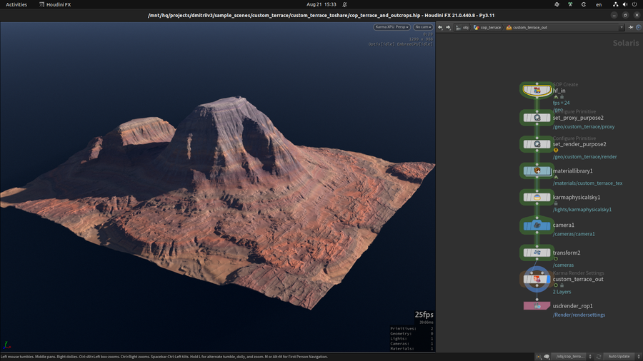Final Render as a height map in Solaris