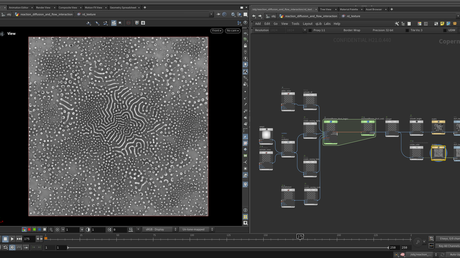 Organic texture creation using Reaction Diffusion