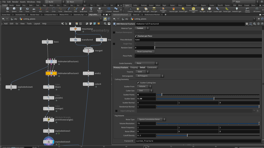 Changing the material to custom to allow custom fracturing based on input geometry.