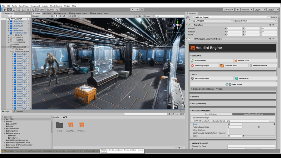These are some of the objects procedurally placed using the WFC algorithm.