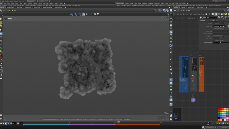 Houdini logo in the viewport.