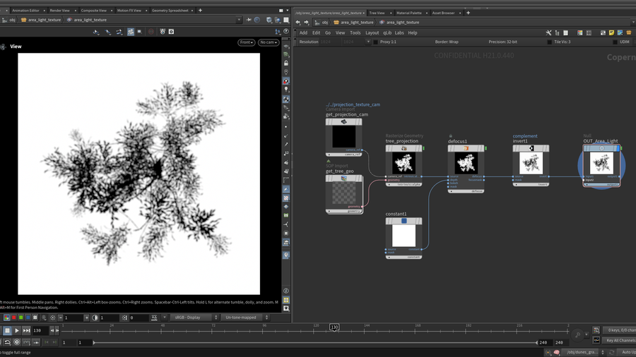 Generate complex area light texture in Copernicus