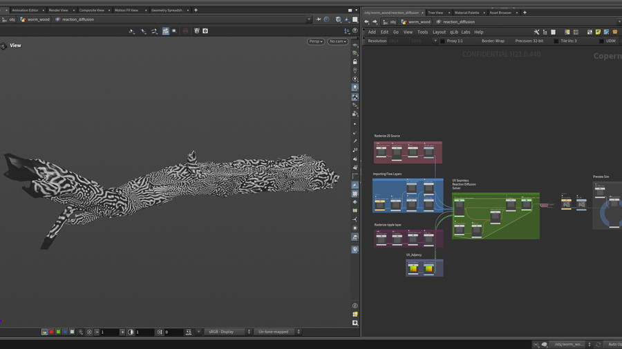 Simulation with the Reaction Diffusion Solver over 3D Surface