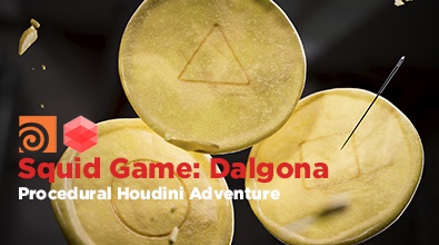Procedural Squid Game Cookie (Dalgona)