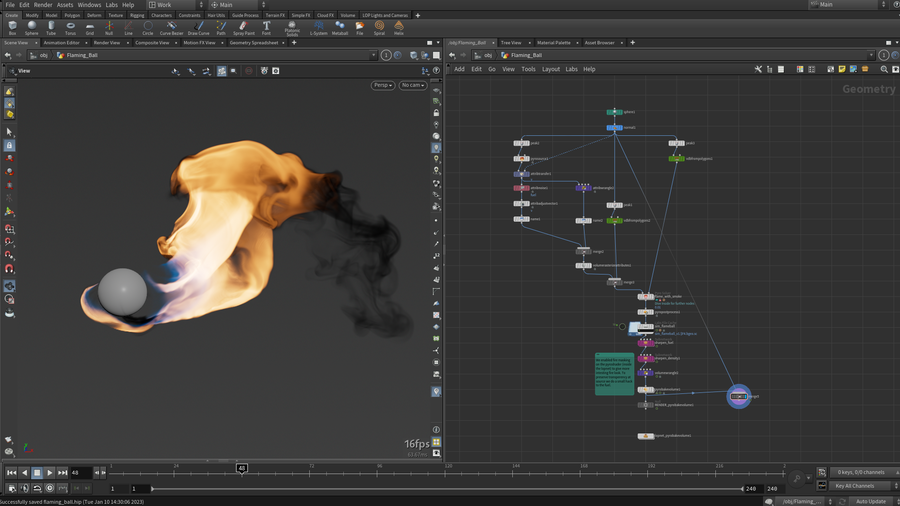 Preview of the viewport, and the SOP setup