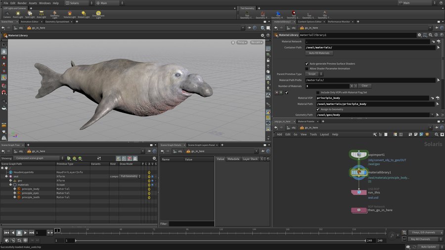 There is also a make usdz file that shows how to generate combine these elements into a single usd file