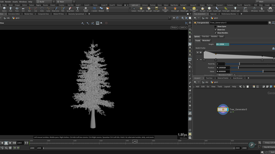 You can easily customise the shape, height, width and other attributes to generate the tree asset.