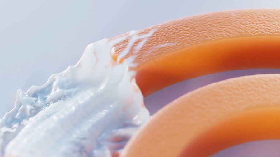 Houdini cream 'cake' swirl (rendered frame)