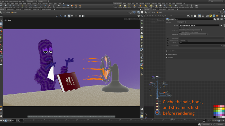Mr. Furlong in the Houdini viewport.