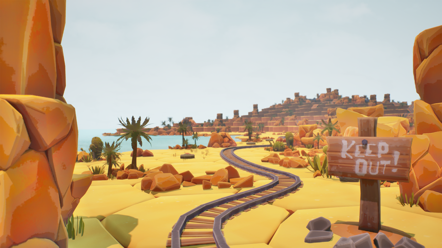 Train tracks were created using Splines inside UE5.